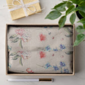  Floral Flower Pattern Pastel Cream Art Tissuepapier (Geschenk)