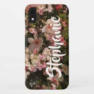 Floral Flowers Gepersonaliseerde naam iPhone XR Hoesje