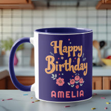 Floral Flowers Happy Birthday Handlettering