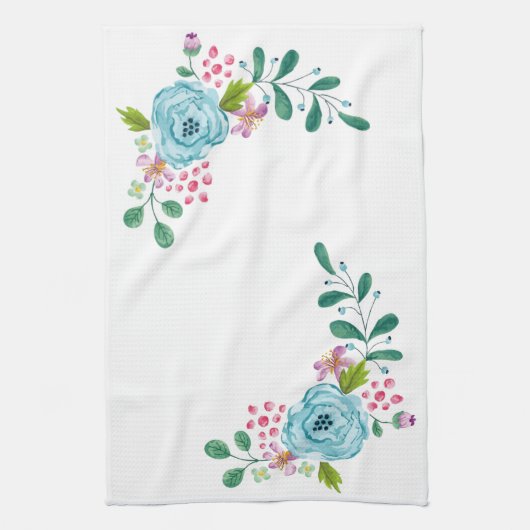Floral Flowers Kitchen Hand Towel Theedoek (Verticaal)