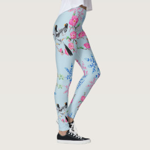 Floral Flowers Natuur Birds Leggings