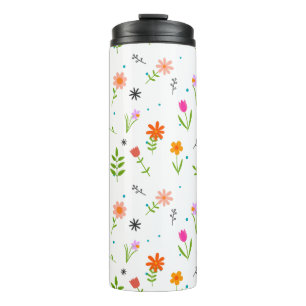 Floral  Flowers Pattern Thermal Tumbler Thermosbeker