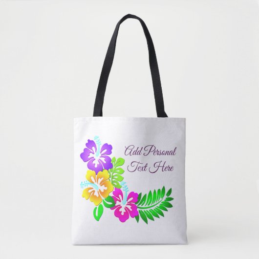 Floral Flowers personaliseer Canvas tas (Voorkant)