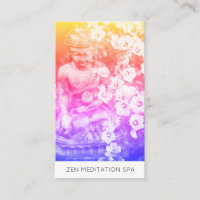 *~* Floral Flowers QR code Ombre Buddha Meditation
