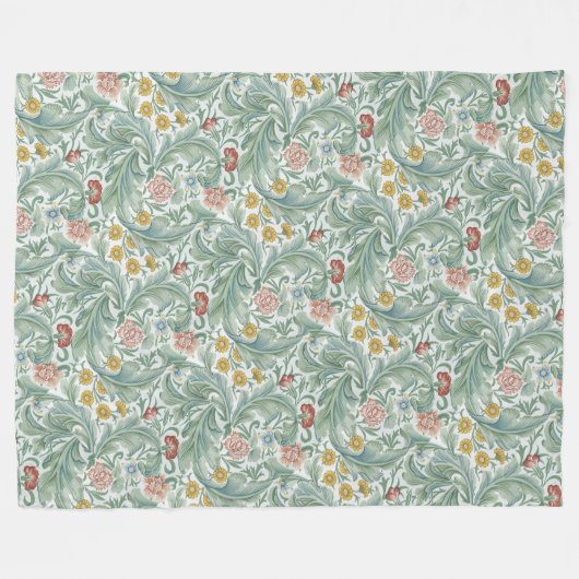 Floral Flowers William Morris Leicester Fleece Deken (Voorkant (Horizontaal))