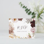 Floral flush moderne | Carte postale Mariage RSVP (Debout devant)