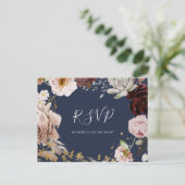 Floral flush moderne | Carte postale RSVP de maria (Debout devant)