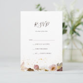 Floral flush moderne | Carte RSVP Watercolor (Debout devant)
