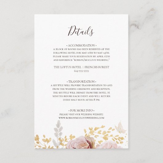 Floral flush moderne | Détails Carte de boîtier (Devant)