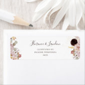 Floral flush moderne | Étiquette d'adresse de reto (En situation)