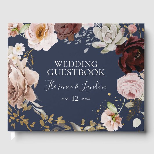Floral flush moderne | Livre d'or des Mariages de  (Recto)