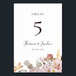 Floral flush moderne | Numéro de table<br><div class="desc">Ce fleuron moderne | numéro de table est parfait pour votre élégant boho luxe rose or, sauge vert, rose mariage rose vif. Le design se compose d'un cadre en feuille d'or ou d'un bouquet avec une tourbe rustique de printemps de pêche rouge, une fleur succulente à l'aquarelle géante classique, une...</div>