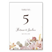 Floral flush moderne | Numéro de table (Dos)