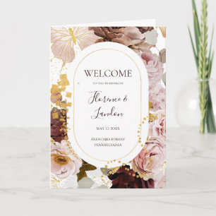 Floral flush moderne   Programme de mariage plié