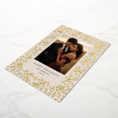 Floral Foil Joyeux Carte photo de vacances (Rotation)