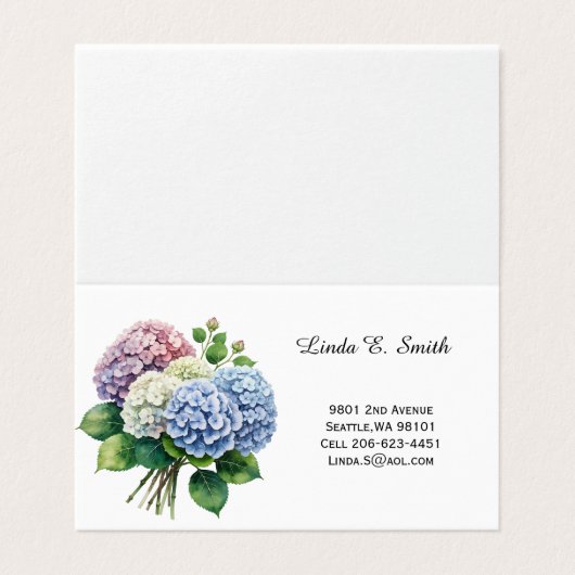 Floral Folded Calling Card Visitekaartjes (Buitenkant ongevouwen)