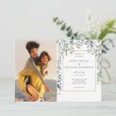 Floral Foliage Botanique Photos Faire-part de mari (Debout devant)