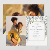 Floral Foliage Botanique Photos Faire-part de mari (Devant / Derrière)