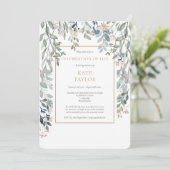 Floral Foliage Photo Funeral Celebration of Life Kaart (Staand voorkant)