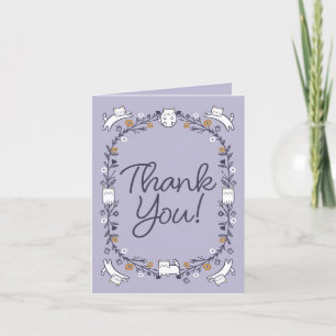 Floral & Foliage Sweet Little kat Kittens Lijst Bedankkaart