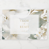 Floral Foliage Waterverf Bruiloft Sparkling Wijnetiket (Enkel label)