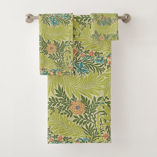 Floral Foliage William Morris Larkspur Bad Handdoek (Insitu)