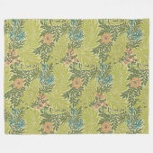 Floral Foliage  William Morris Larkspur Fleece Deken (Voorkant (Horizontaal))