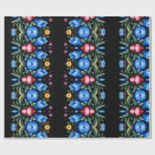 Floral Folk Art Modern Cadeaupapier (Vlak)