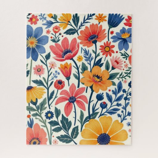 Floral Folk Art Puzzle (Vertical)