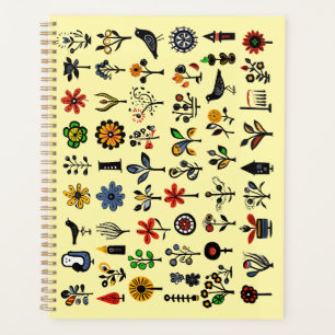Floral folk coloré et oiseaux