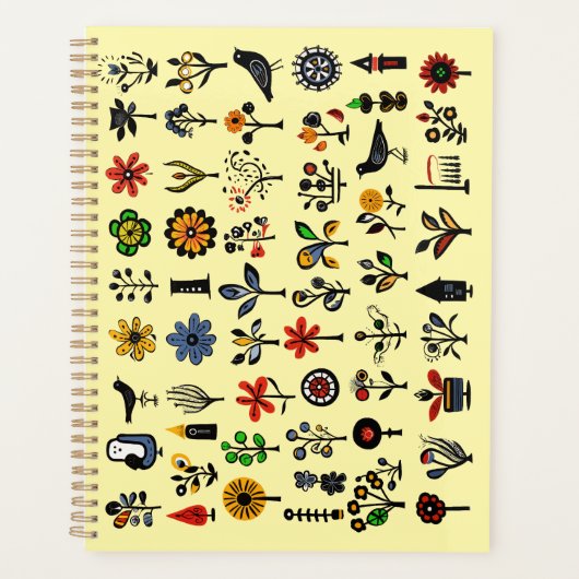 Floral folk coloré et oiseaux (Devant)
