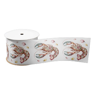 Floral Folk Lobster Art Illustratie Lint