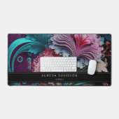 Floral foncé Turquoise pourpre Aquarelle (Clavier et souris)