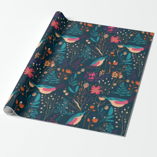 Floral Forest Cadeaupapier (Uitgerold)