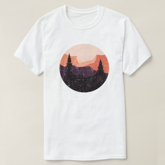 Floral Forest Circle Tree Loing Forest Tree T-shirt (Design voorkant)