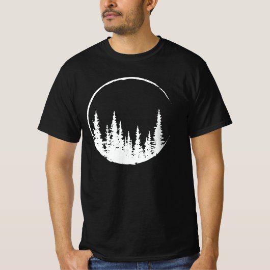 Floral Forest Circle Tree Loing Forest Tree T-shirt (Voorkant)