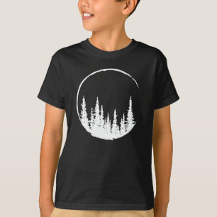 Floral Forest Circle Tree Loing Forest Tree T-shirt