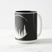 Floral Forest Circle Tree Loing Forest Tree Tweekleurige Koffiemok (Voorkant rechts)