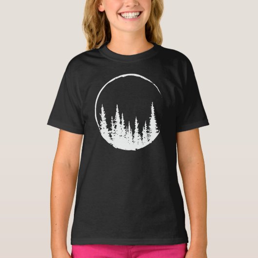 Floral Forest Circle Tree Loving Forest Tree T-shirt (Voorkant)