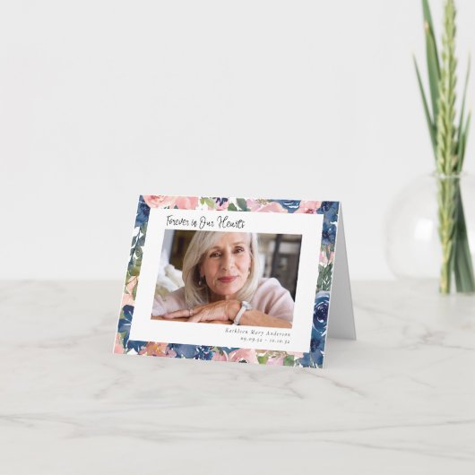 Floral Forever in ons hart Foto Bedankkaart (Voorkant)