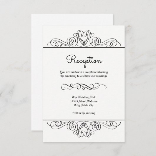 Floral Formel - Invitation Réception (Devant / Derrière)