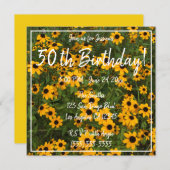 Floral Foto 50th Birthday Black-ayed Susans Kaart (Voorkant / Achterkant)