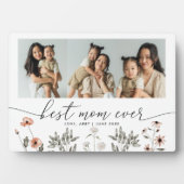 Floral Foto Collage Best mam Ever Keepslag Fotoplaat (voorkant)