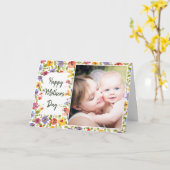 Floral foto lijst Moederdag Kaart (Gele Bloem)