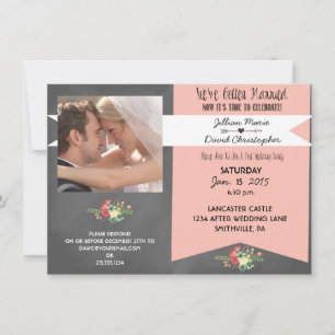 Floral Foto na uitnodiging voor bruiloft