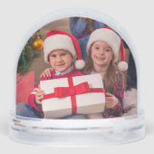 Floral foto van Elegant Merry-kerstkalligrafie Sneeuwbol (Achterkant)