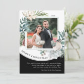 Floral foto van Merry kerstWaterverf Pas getrouwd (Staand voorkant)