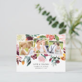 Floral fotocollage dank u briefkaart (Staand voorkant)