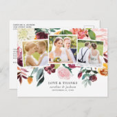 Floral fotocollage dank u briefkaart (Voorkant / Achterkant)
