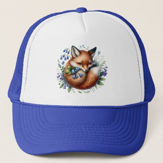 Floral Fox Botanical Woodland Art Trucker Pet (Voorkant)